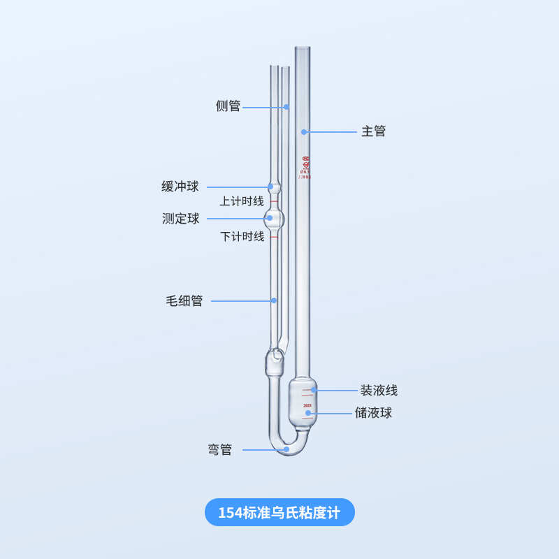 154高温标准乌氏毛细管粘度计高硼硅石油运动黏度计厂家批发定制