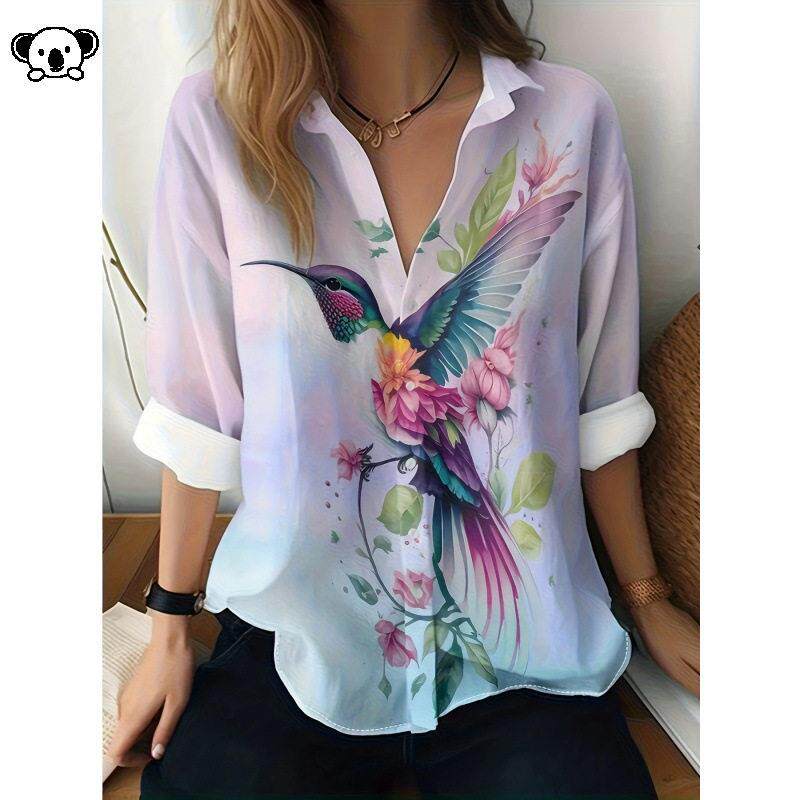 K 55924 Women Casual Blouse Vibrant Print女式衬衫