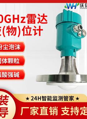 80G雷达液位计水位检测固体料位强粉尘易结晶环境DN80雷达物位计