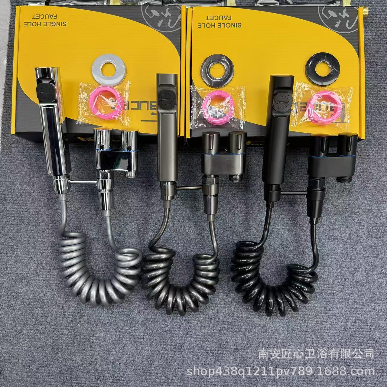 不锈钢马桶伴侣一进二出双控双出水卫生间冲洗器多功能水龙头