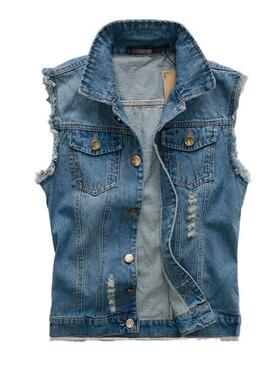 U 46408 Men's Distressed Denim Vest 破洞牛仔马甲