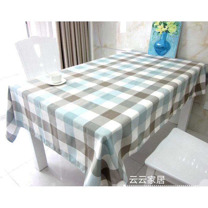 北欧茶几桌布格子餐桌布棉麻布艺书桌台布长方形现代简约文艺