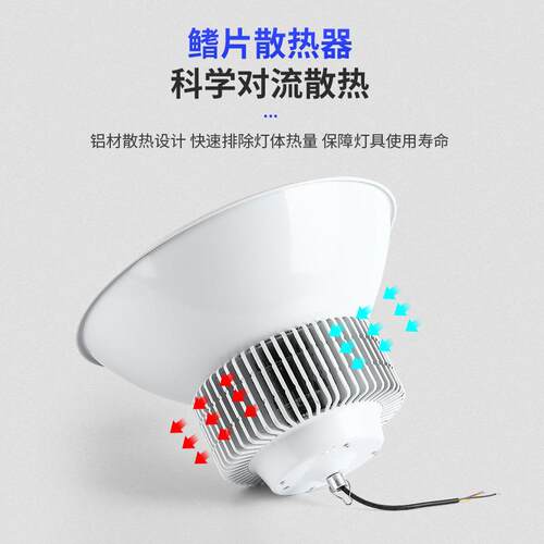 亚标鳍片led工矿灯厂房吊灯工厂车间工业照明灯150w200W仓库灯
