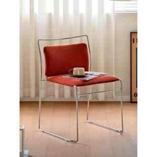 丹麦简约餐椅设计师高级感家用可叠放椅子线条椅子包豪斯风图卢椅