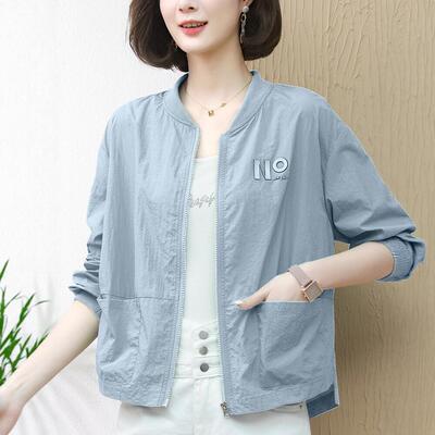 休闲短款天丝轻薄防晒衣女长袖棒球服2026夏季新款宽松防晒服外套