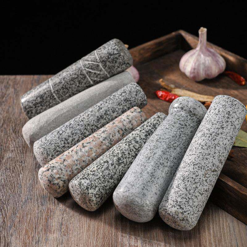 蒜臼子家用捣蒜器把手研磨棒捣药杵石臼把手研磨棒捣药杵剥蒜器
