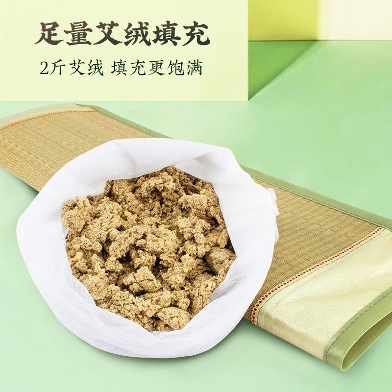 平直堂艾绒枕夏季蔺草护颈椎枕头厂家艾灸艾叶颈椎枕艾绒颈枕图片