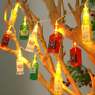 夏日啤酒杯龙虾灯串网红洋酒瓶夜市市摆摊后备箱装饰氛围彩灯