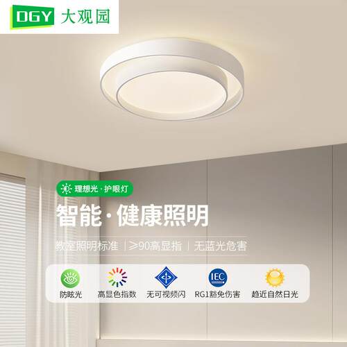 卧室吸顶灯房间现代简约餐厅灯圆形新款极简儿童房灯中山灯具581L