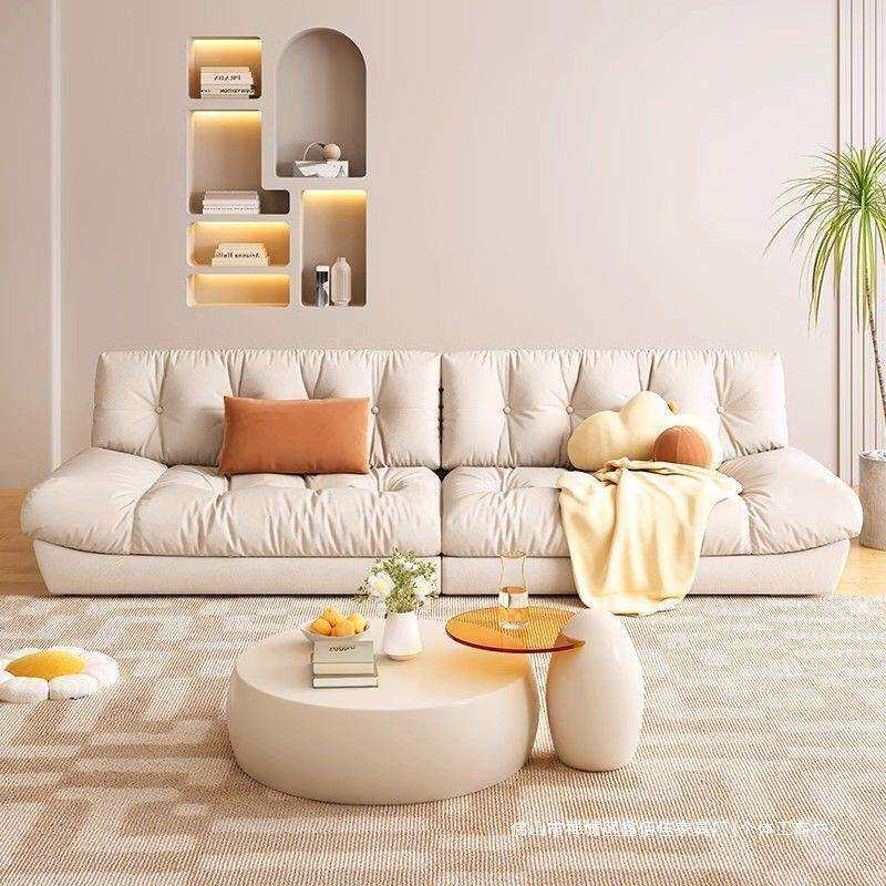 砂云朵沙发现代简约大坐深磨绒沙发奶油HKN客直厅小户型排风布艺