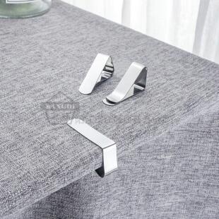 现货供小号不锈钢三角式 玻璃台布夹野餐桌布防风防滑固定器可调节