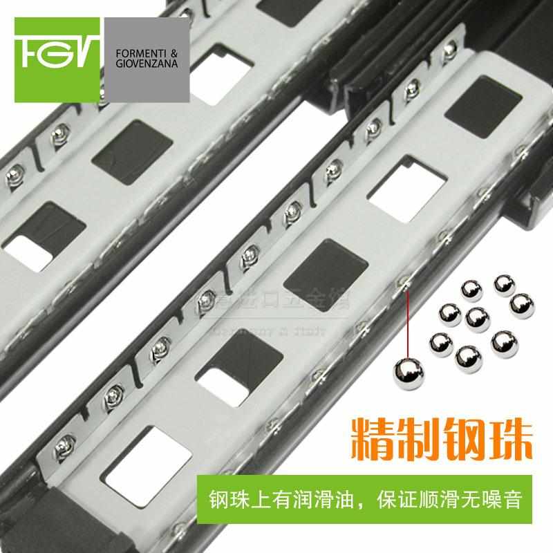 滑道滑轨全钢珠 厚型  fgv抽屉家具拉出三节加意大利衣柜导轨橱柜