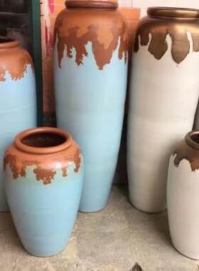 落地大号陶瓷花瓶摆件简约现代客厅插花干花瓷瓶酒店别墅摆设陶罐