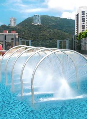 厂家不不锈钢水疗彩虹彩虹桥桥彩色烤漆设彩虹钢桥备304锈泳池温
