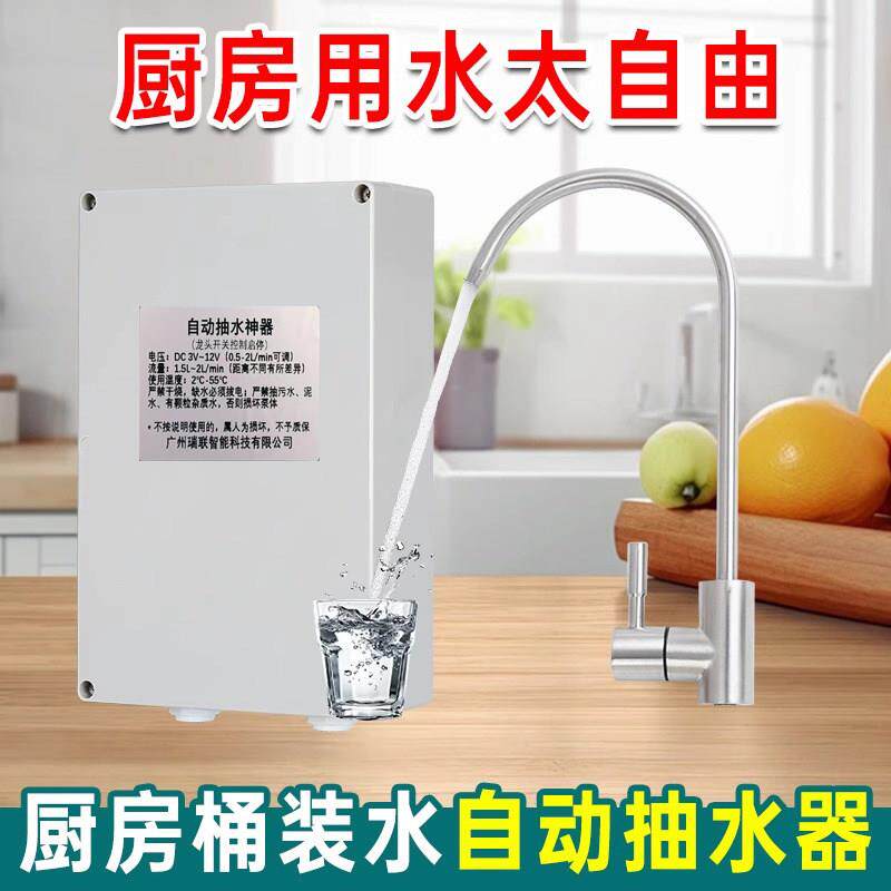 台下水桶装抽水器电动抽/水泵管线机水槽全龙头上加水吸水水器自