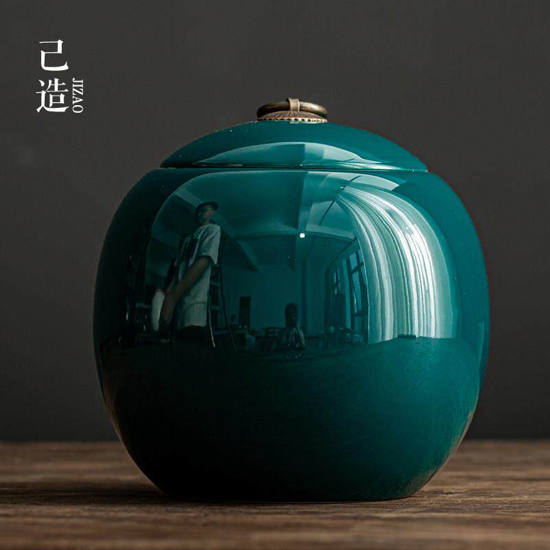 茶叶罐陶瓷密封罐大号家用防潮醒茶罐普洱绿茶通用圆形储存罐礼盒