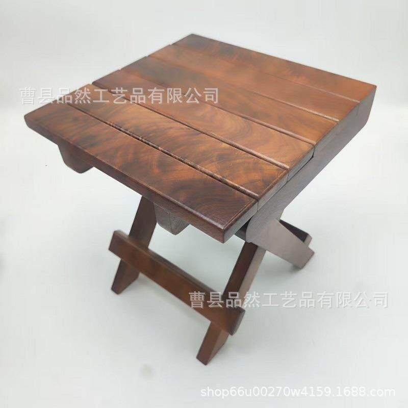 北美黑胡桃折叠凳子易折叠易收纳省空间实木凳子生便携家用实木凳