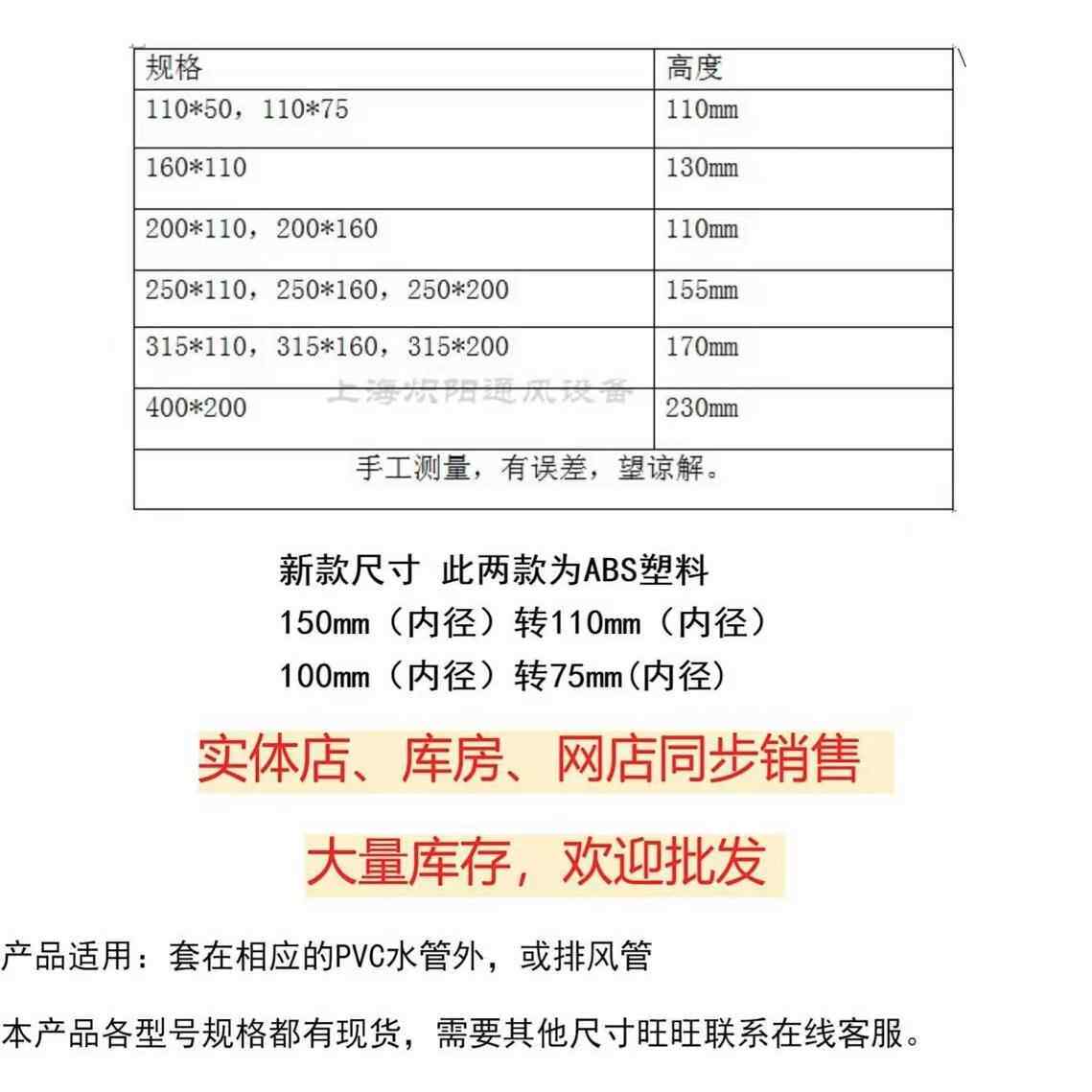 油烟机排烟管转换接头大小转换通风通用塑料变径PVC管道变径圈