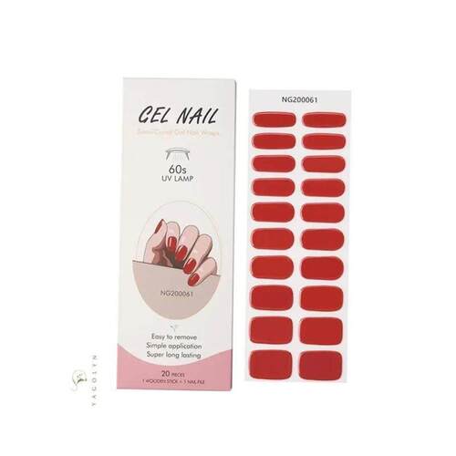 Transparent Semi-cured Gel Nail Sticker UV Lamp Needed Full