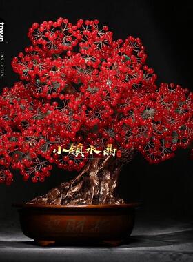 水晶红宝石钱树家庭入口婚礼节日客厅办公室商店生日开幕礼品装饰