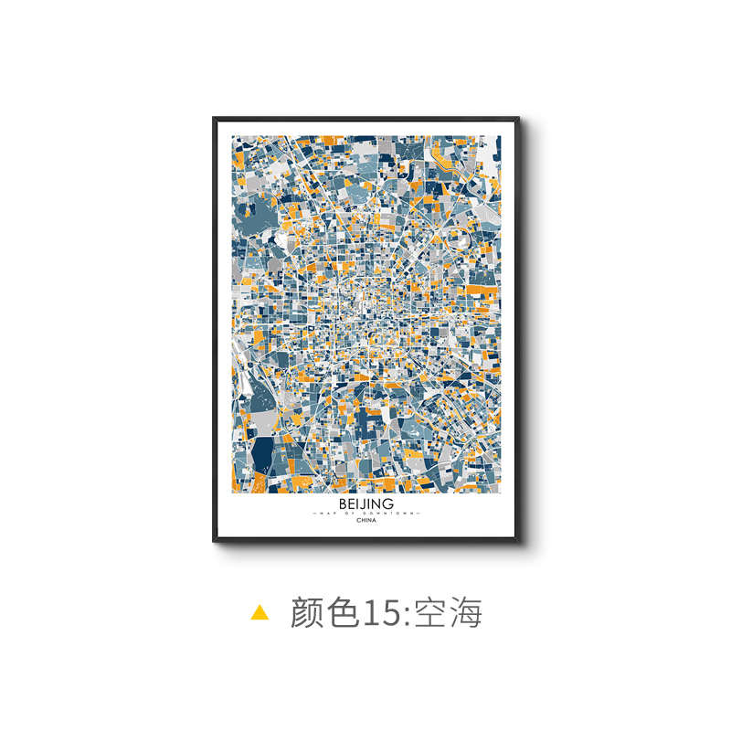 鳟鱼 定制画北欧线描城市地图装饰画 客厅沙发背景墙挂画餐厅壁画图片