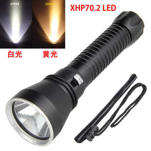 厂家直销XHP70.2强光远射26650充电磁控无极调光潜水80米手电筒