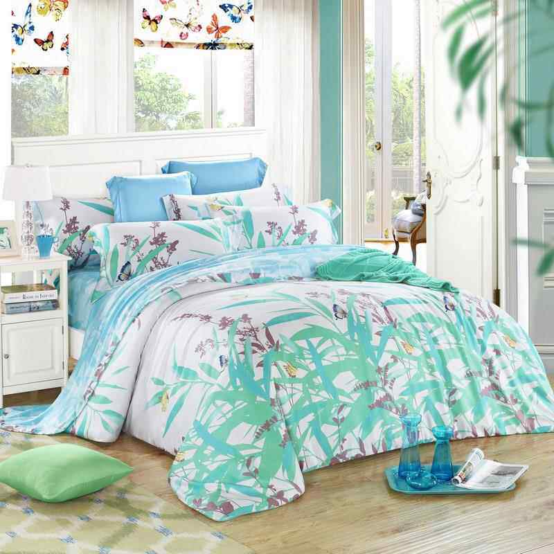 高档024夏季双面纯天2丝四件3D床上用品床单冰丝滑被套1.8m套床春