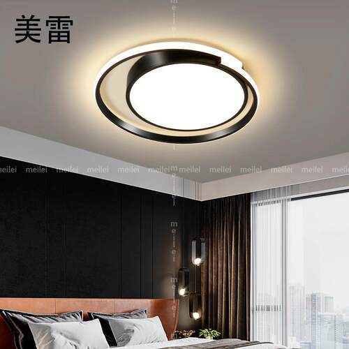 卧室灯简约现代圆形led吸顶灯创意温馨浪漫房间灯极简书房灯具