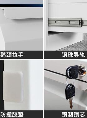 办216公室A4FC文柜抽捞屉式快挂件铁档案柜资料柜皮卡箱带锁小矮
