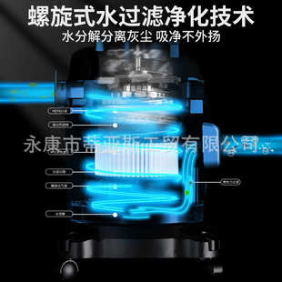 吸尘机可调节水过滤干湿两用吸尘器现货批发 创意家用大吸力桶式