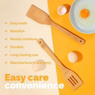 Bamboo Wooden Spoons Spatula Cooking Utensils Set Holder