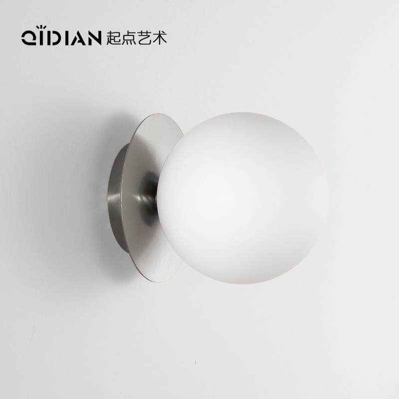 0J不锈钢壁灯简约现代中古风银色背景镜面浴室镜前灯简约卧室床头