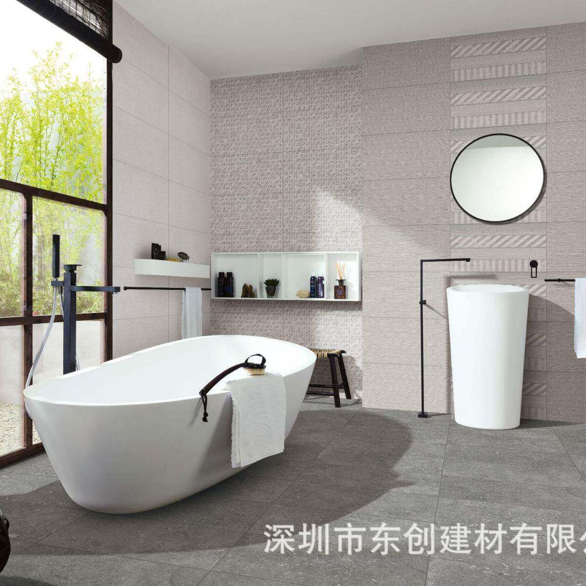 灰色地砖600*600室内防滑地板砖瓷砖新款地砖墙砖 一石多面