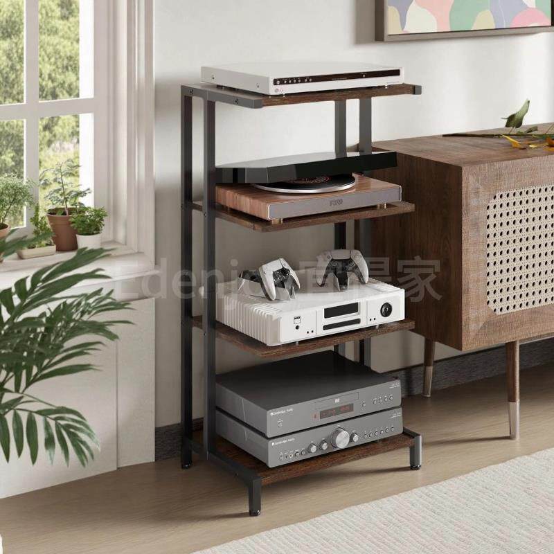 极简黑胶机架出口游戏机收纳架多功能客厅音响路由器置物架铁艺架