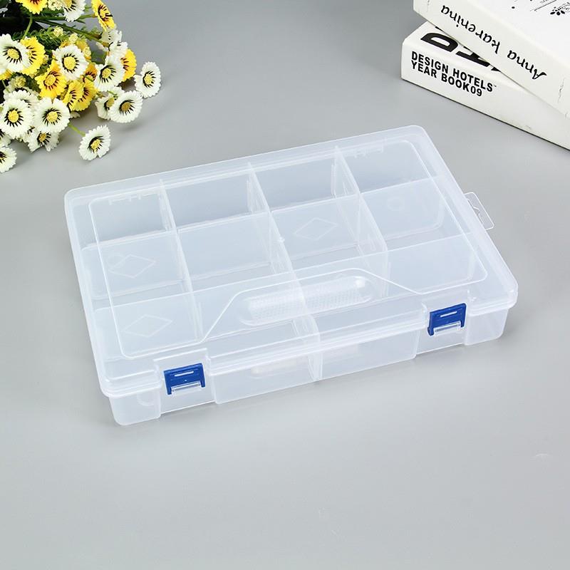 大号10格可拆透明塑料加厚收纳分格双扣整理五金工具箱配件盒子