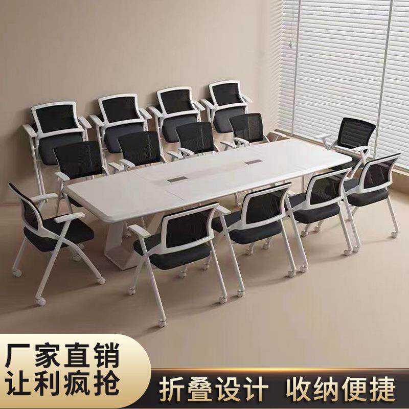 带桌板培训椅会议室培训坐椅一体凳子折叠会议椅带写字板开会椅子