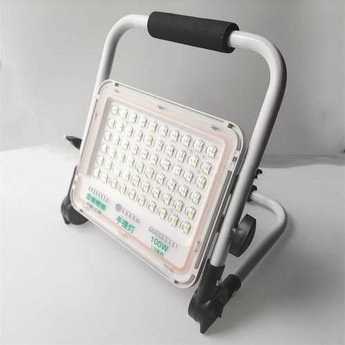 亚明LED充电投光灯100W200W应急手提灯自带蓄电池户外移动探照灯