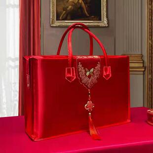 结婚四件套包装袋陪嫁喜被手提袋婚庆嫁妆棉被收纳袋红色搬家打包