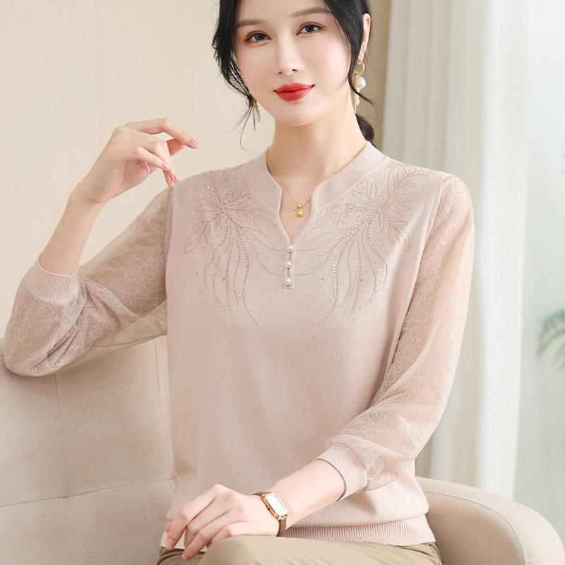 极速中年女装针织小衫2026年妈妈春装七分袖T恤衫薄上衣气质减龄