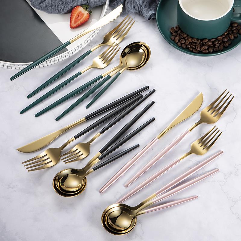 Nordic stainless steel steak knife, fork and spoon set-封面