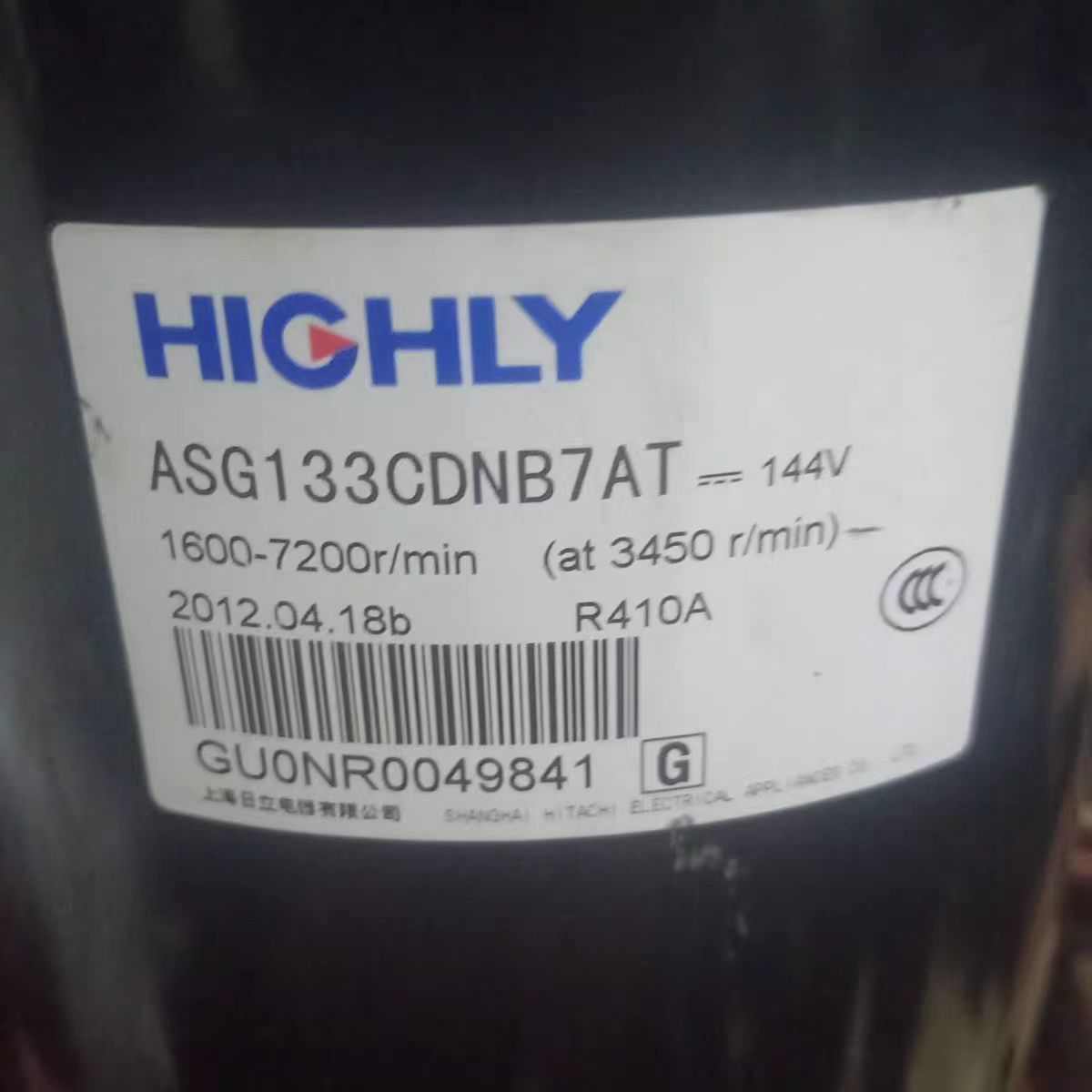 ASG133CDPA8JT ATH280DG-C9EU ASG133RDNB7AT适用于日立频压缩机