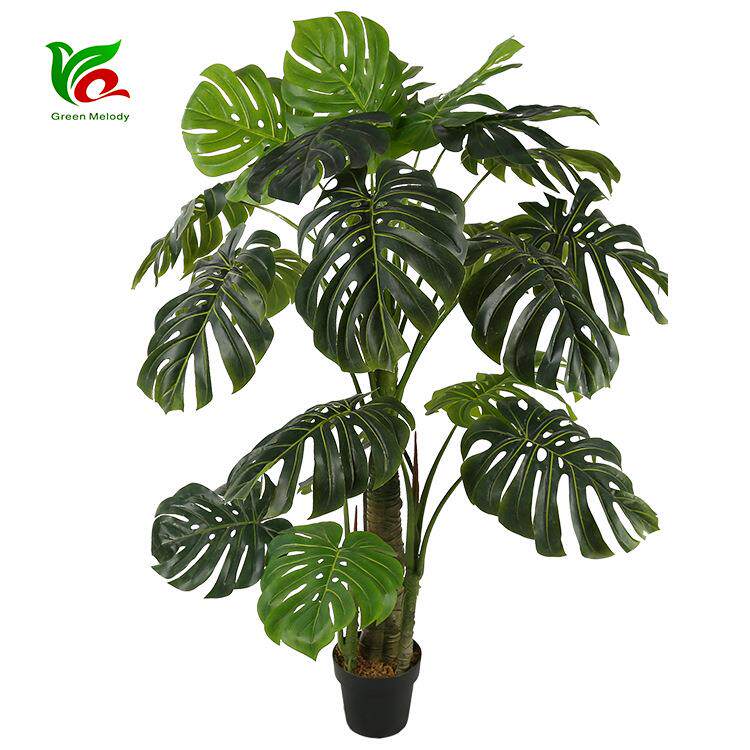 厂家仿真龟背竹人造植物客厅办公落地装饰摆件热带绿色植物