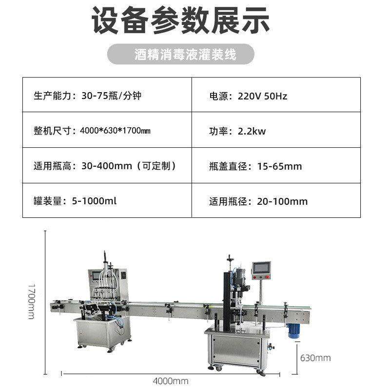 全自动头力泵液型体灌装小197生产线 饮料磁酒精消毒液水剂灌装机