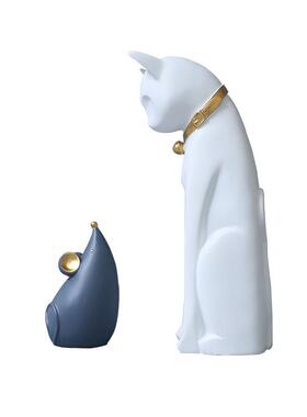 简约现代北欧创意猫鼠摆件家居轻奢客厅电视柜礼品软装饰书桌摆件