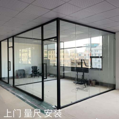 深圳惠州广州定制办公室玻璃隔断墙定做钢化玻璃墙高隔断