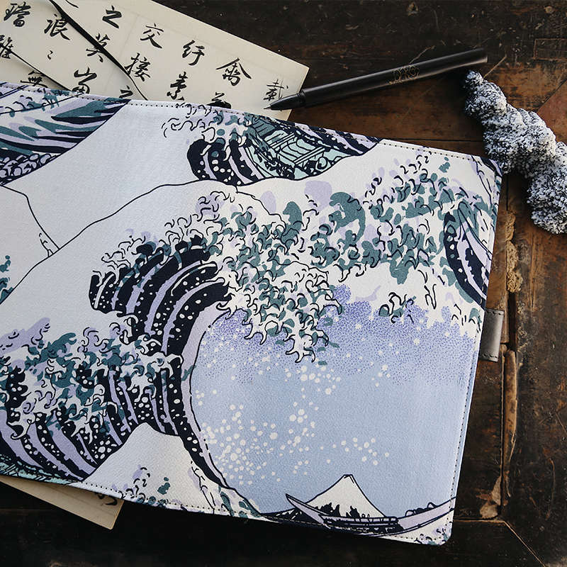 浪里|浮世绘神奈川海浪日式书衣A5活页手账本硬面本送男友礼物
