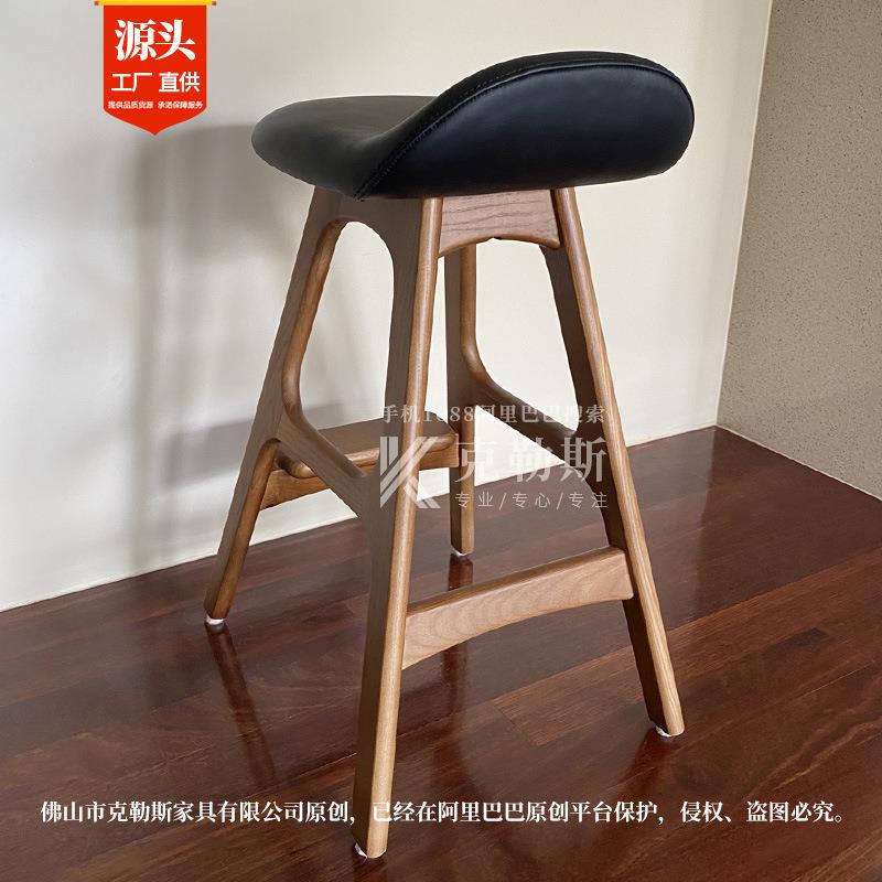 北欧实木吧台椅简约现代时尚创意高凳子高脚凳新款家用岛台吧椅子