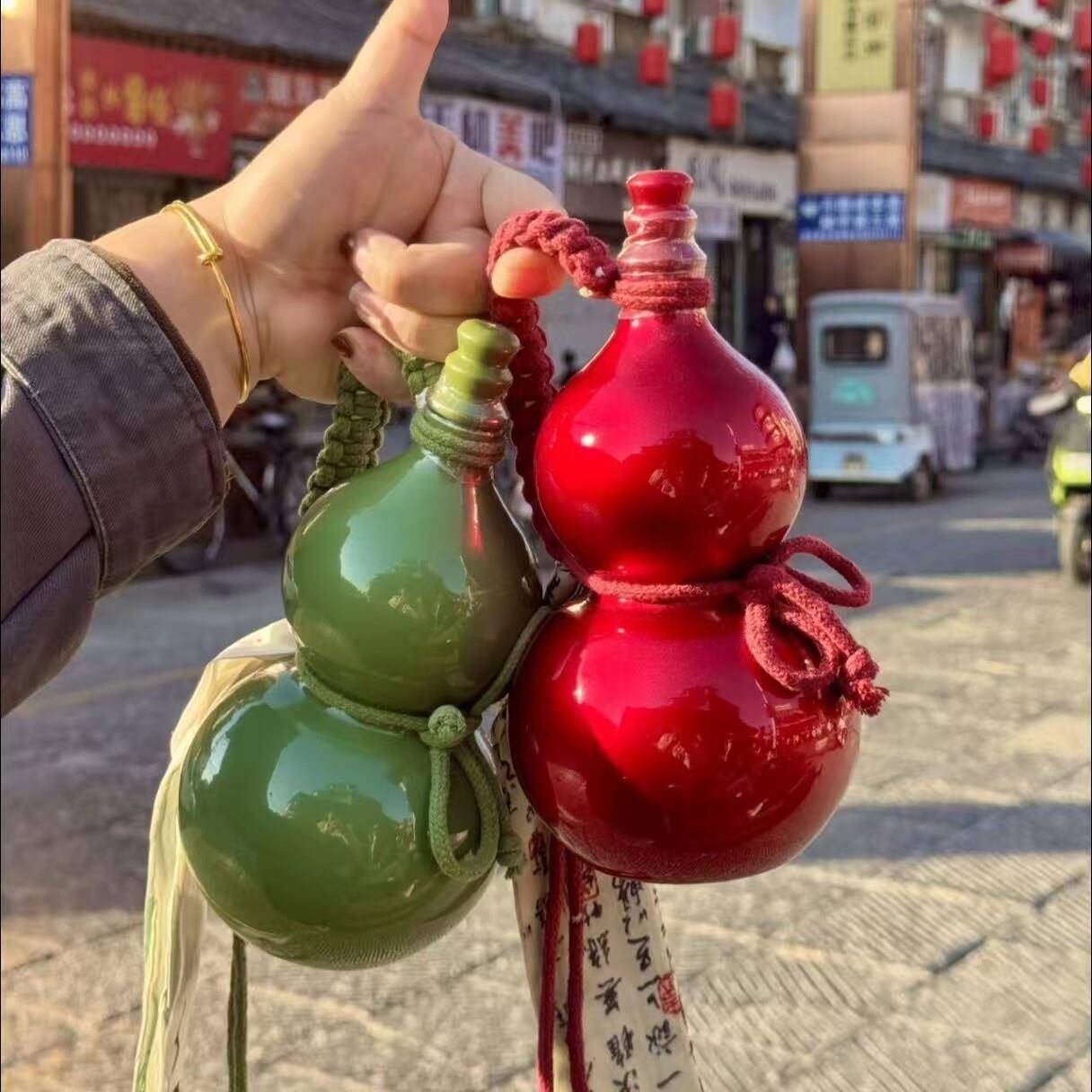 创意葫芦水杯高颜值大容量陶瓷酒瓶国风复古酒壶奶茶杯饮料杯摆件