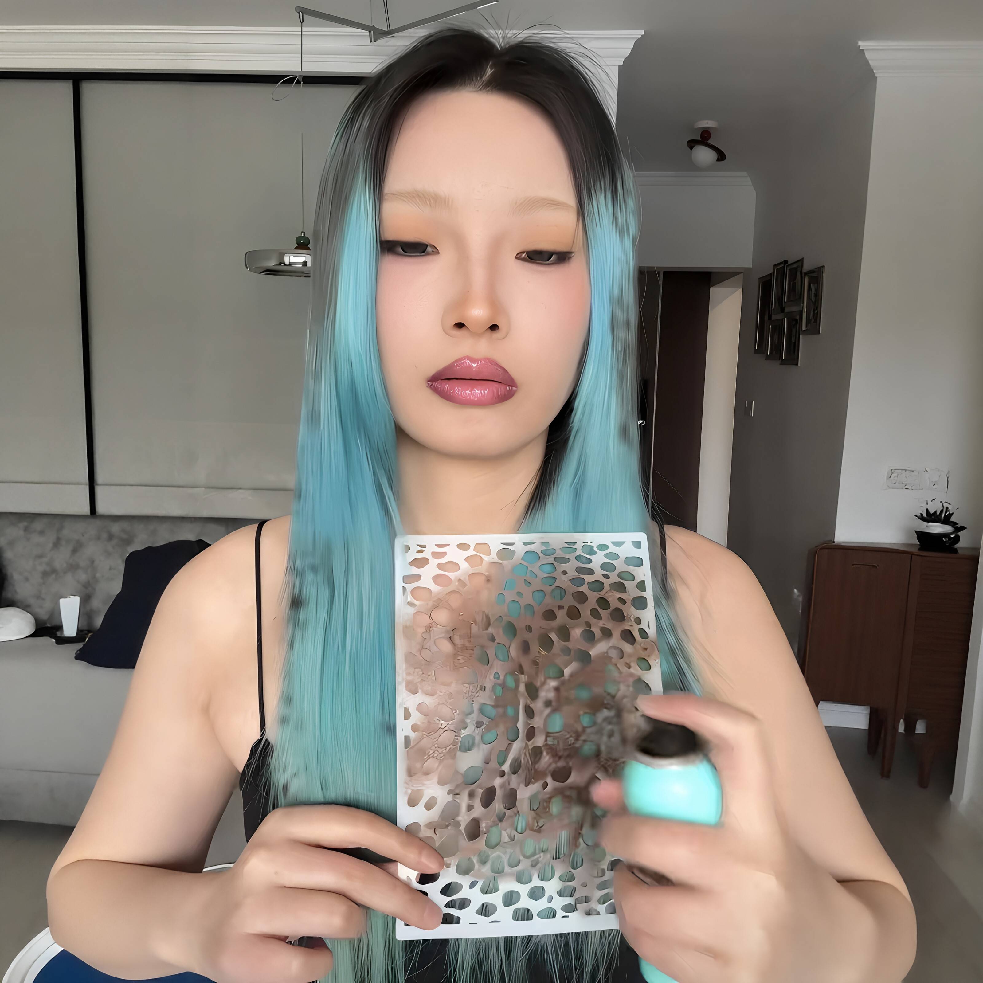 辣妹豹纹头发模版创意镂空DIY发色挑染速干工具氛围拍照出片神器.