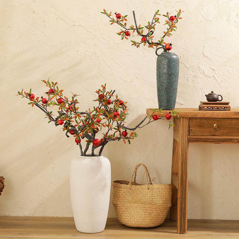 美式石榴果花假花客厅电视柜摆设长树枝落地干花艺装饰品摆件,家居饰品,仿真花/假花,淘宝优惠券,粉丝福利购,淘宝优惠卷